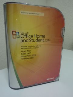 MICROSOFT OFFICE HOME AND STUDENT 2007 3 PC VERSION GREAT CONDITION NO 