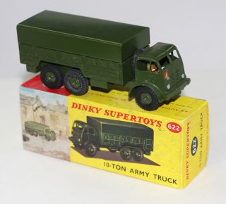 MILITARY DINKY TOYS 622 ARMY 10 TON FODEN TRUCK GLOSS GREEN PICTURE 