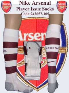 ARSENAL OFFICIAL NIKE PLAYER ISSUE SOCCER FOOTBALL SOCKS XL FREE 