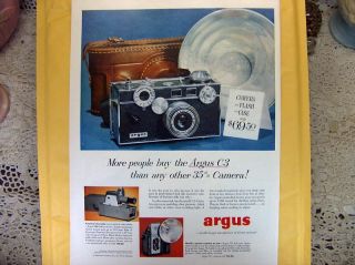   Print Argus 35mm Camera Case Flash Bulb Projector American Photo Art