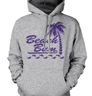 Beach Bum Sweatshirt Hoodie Palm Tree Foot Prints Outdoors Surfing 
