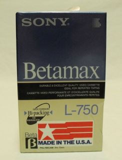   SONY Beta Betamax L 750 Recorder Video Cassette Tape Sealed Blank NEW
