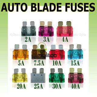 Flat Blade Fuse Standard 2 3 4 5 7.5 10 15 20 25 30 40 AMP Car 