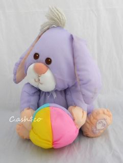   Vintage 1988 Fisher Price RARE purple baby bunny soft plush HTF AS