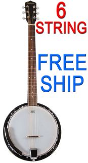 New 6 String Banjo Guitar with Closed Back 24 Brackets Remo Head 