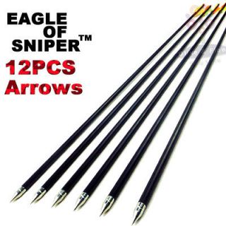 12 * Hunting Arrow hunter Nocks Fletched Arrows Fiberglass Target 