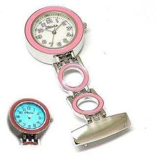 The Olivia Collection Backlight Pink Nurses Fob Watch TOC03 Xmas Gift 
