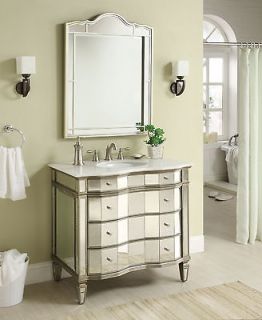 36 Ashley All Mirrored Bathroom Sink Vanity w/Matching Mirror #BWV 