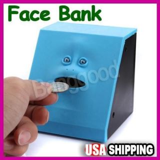 New Facebank Face Bank Saving Sensor Coin Money Eating Box Piggy Cute 
