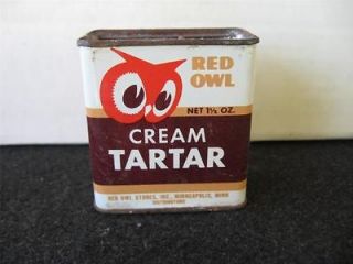 Vintage Red Owl Cream of Tartar Spice Tin