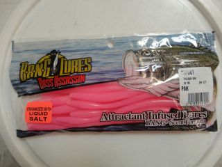 Bass Assassin Bang Lures 6 Tapout Worms, Pink, 20 Count (New)