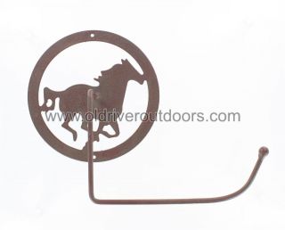   Horse Rustic Metal Toilet Paper / Towel Holder   Western Ranch Decor