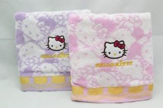 Imported Hello Kitty 2 Bathroom Lavender & Pink Towel Set