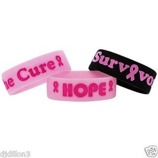breast cancer rubber bracelet in Bracelets