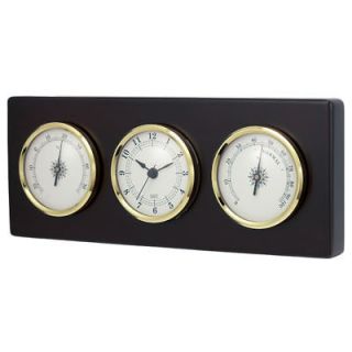 Wall Wood Weather Station Clock Thermometer Hygrometer Good Quality 