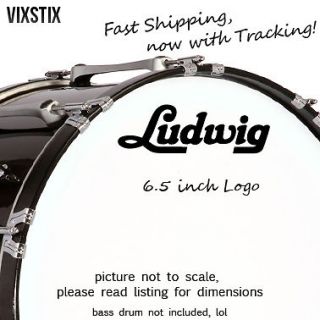 Ludwig 6.5 X 2 Black logo sticker decal 4 bass drum