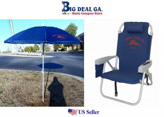   Bahama Backpack Cooler Beach Chair And 7 Beach Umbrella BLUE New