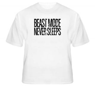 New Beast Mode Never Sleeps Training Workout Gym T Shirt