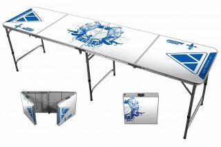 Beer Pong Table 8 Portable Folding Outdoor College Party New Crest 