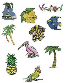 Tropical Machine Embroidery Designs BrotherJanome Singer Formats 