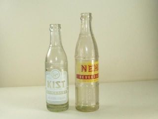   Embossed Nehi & Rare White Kist Beverages Soda Pop Bottles 9 & 7 oz