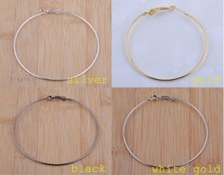 Cheap Wholesale 50pcs Large Round Hoops Earring Finding pick color and 