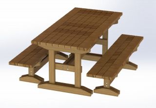8ft Trestle Style Picnic Table with Benches Plans   Easy to Build
