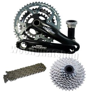 Shimano Deore Bicycle Crank 44T Chainset HG53 Chain Cassette 