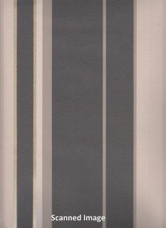 Stripe Wallpaper/ Black Gold Taupe Vertical Striped Wallpaper / Cream 