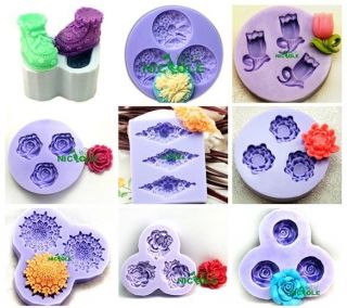 10Sets 3D Silicone shoes Flower Shaped Fondant Cake Chocolate Jelly 