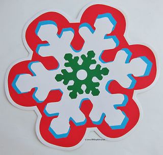  Holiday Christmas Snowflakes Large Vinyl Foam Placemats/Place mats