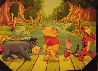 WINNIE THE POOH ART PICTURE WITH INVERSE FRAME TIGGER EEYORE PIGLET 