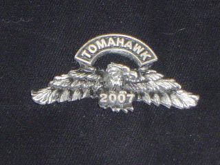 2007 TOMAHAWK MOTORCYCLE RALLY EAGLE BIKER LAPEL PIN