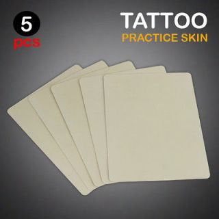 5x Blank Tattoo Practice Skin for Machine Needle Supply Set Plain 