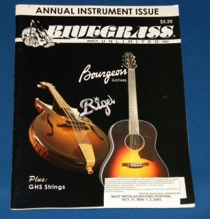 Bluegrass Unlimited (March 2003) Bourgeois Guitars, Rigel Mandolins 