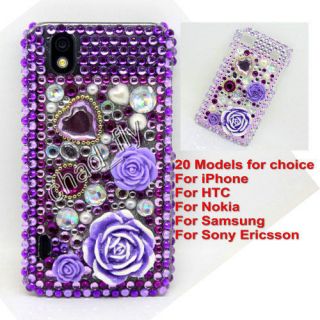 Purple Bling Crystal Rhinestone Diamond Case Cover For Iphone 4 4s 4G 