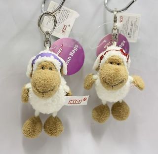 NICI Friends Sheep Lambs Animal Plush Toys Bean Bag Key Chain Keyrings 