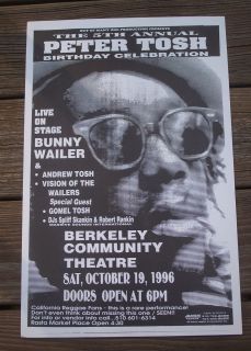   Annual PETER TOSH Birthday Celeration Concert Pole Poster   Berkeley