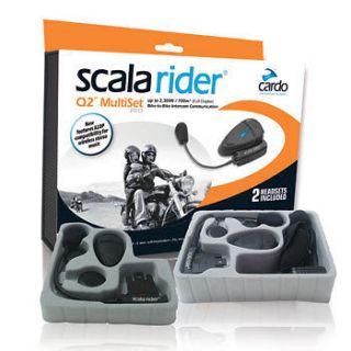 Cardo Scala Rider Q2 Multi Pro Motorcycle Intercom   Complete Set   UK 