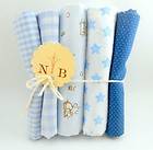 Baby Blue Bears and Ducks, Bundle of 5 Fat Quarters, Cotton Quilting 