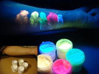Invisible UV blacklight glow body paint 5 color set