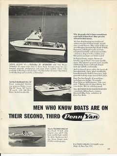 1968 Penn Yan Boats Ad  The Flybridge 23 Avenger Barrac​uda 22 