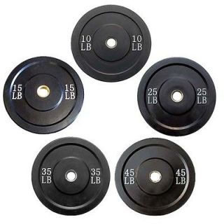 260 lb Set Rubber Bumper Weight Plates Crossfit Olympic Garage Gym 