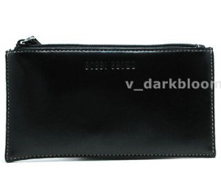 BOBBI BROWN BLACK Faux Leather MAKEUP CASE/ COSMETIC BAG WRISTLET NEW