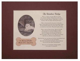 Personalized Pet Memorial Poem For Loss of Dog The Rainbow Bridge