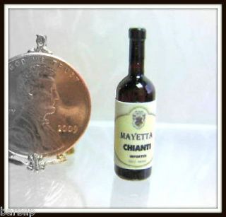 Dollhouse Miniature Plastic Bottle of Mayetta Chianti Wine