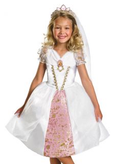 Kids Tangled Rapunzel Wedding Gown Girls Bride Halloween Costume