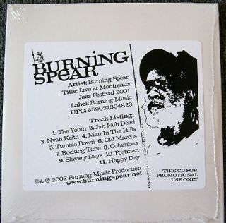 BURNING SPEAR, Live at Montreaux 2001, Advance Release, NEW