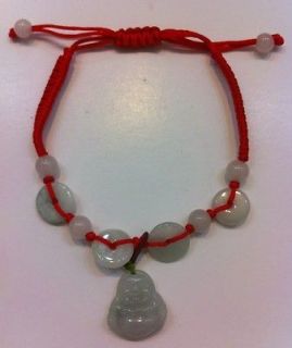 FENG SHUI RED STRING BRACELET WITH JADE MYSTIC KNOT FOR GOOD FORTUNE 