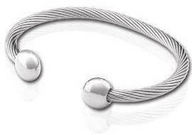 QRAY Q RAY IONIZED BRACELET SILVER DELUXE MAGNETIC MAGNET NEW XS, S, M 